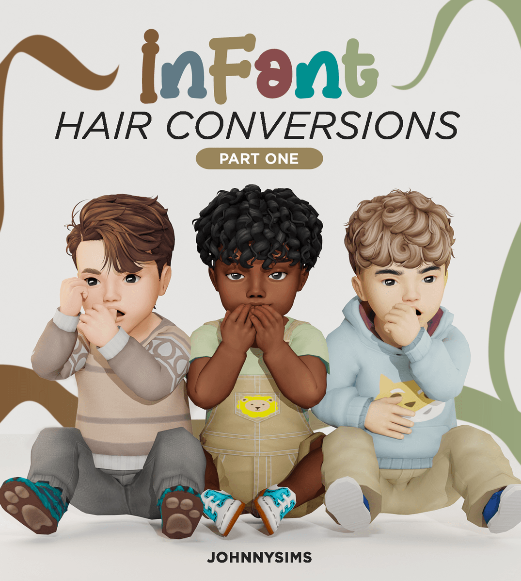 Скриншот мода Сет причесок для малышей Infant Hair Conversions Pt.1